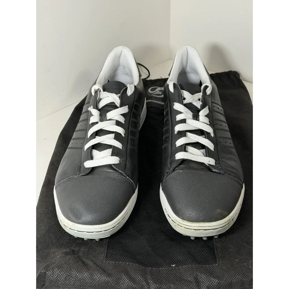 Adidas, Men's Spikeless Golf Shoes, Black‎ Leather, US 12